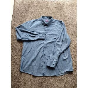 Untuckit Shirt Mens XXL Blue Chambray Button Up Cotton Long Sleeve Preppy Casual